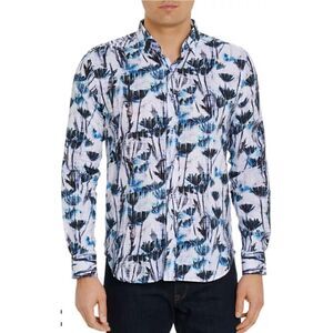 Robert Graham Mahoney Long Sleeve Floral Woven Shirt in Linen & Cotton NWT Size